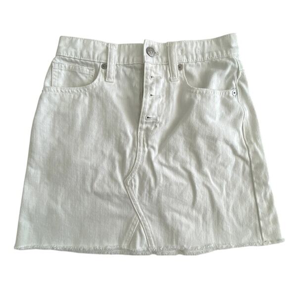 Madewell Dresses & Skirts - Womens Madewell Cream/White Rigid A Line Denim Skirt Size 23